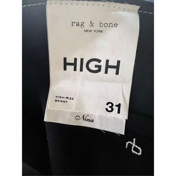 Rag & Bone Women's Black Nina Stretch High-Rise Skinny Jeans Size 31 NWT - Picture 5 of 7